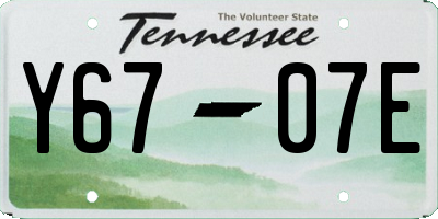 TN license plate Y6707E
