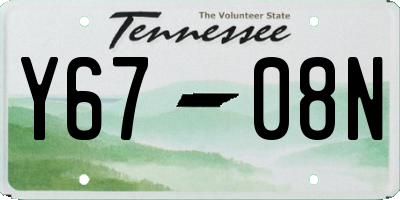TN license plate Y6708N