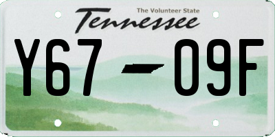 TN license plate Y6709F