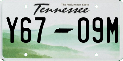 TN license plate Y6709M