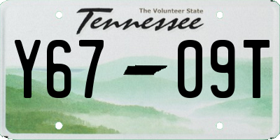TN license plate Y6709T