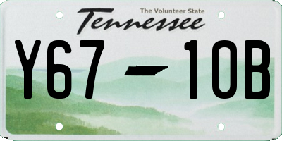 TN license plate Y6710B