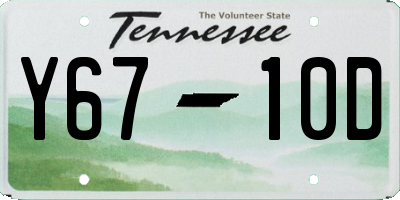 TN license plate Y6710D