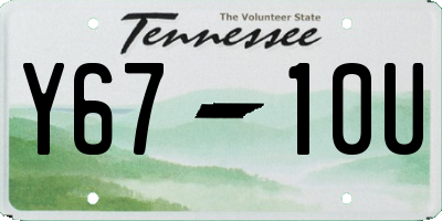 TN license plate Y6710U