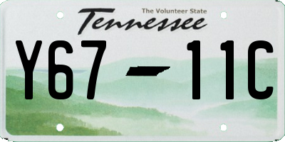 TN license plate Y6711C