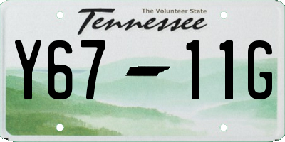 TN license plate Y6711G