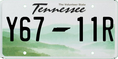 TN license plate Y6711R