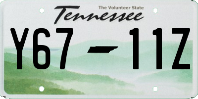 TN license plate Y6711Z