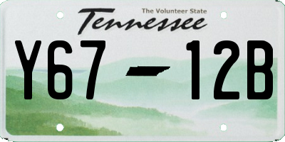 TN license plate Y6712B