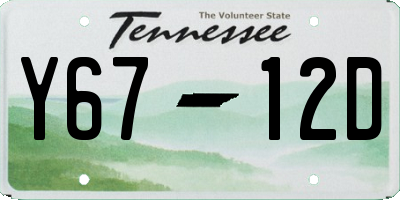 TN license plate Y6712D