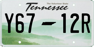 TN license plate Y6712R