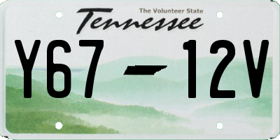 TN license plate Y6712V