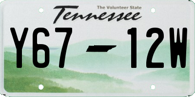 TN license plate Y6712W