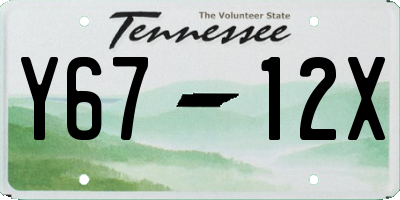 TN license plate Y6712X