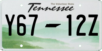 TN license plate Y6712Z