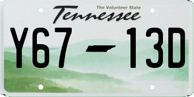 TN license plate Y6713D