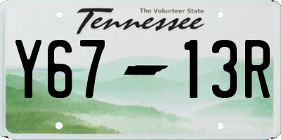 TN license plate Y6713R