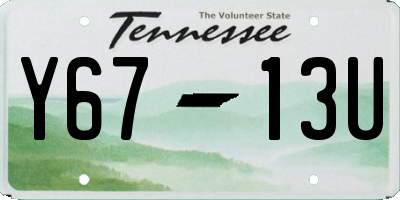 TN license plate Y6713U