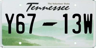 TN license plate Y6713W