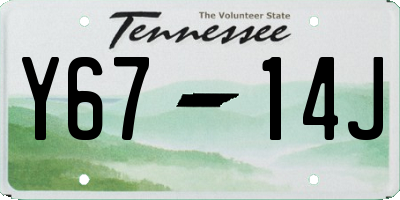 TN license plate Y6714J