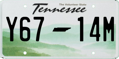 TN license plate Y6714M