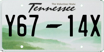 TN license plate Y6714X