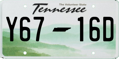 TN license plate Y6716D