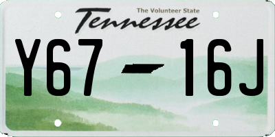 TN license plate Y6716J