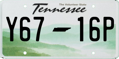 TN license plate Y6716P