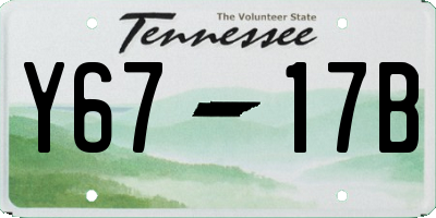 TN license plate Y6717B