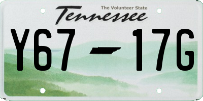 TN license plate Y6717G