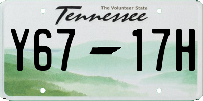 TN license plate Y6717H