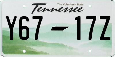 TN license plate Y6717Z