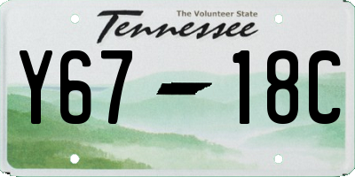 TN license plate Y6718C