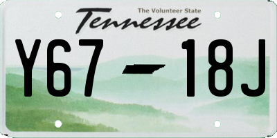 TN license plate Y6718J