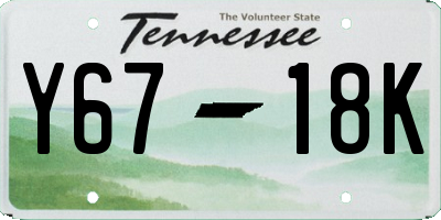 TN license plate Y6718K