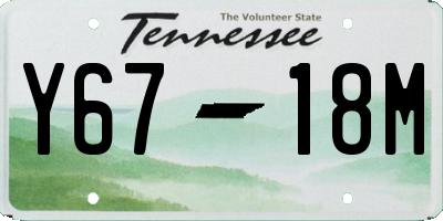 TN license plate Y6718M