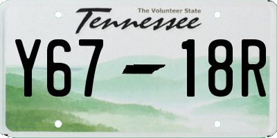 TN license plate Y6718R