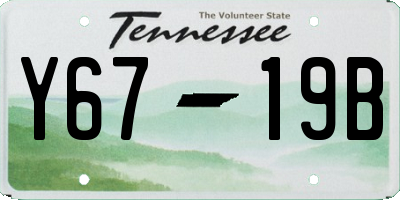 TN license plate Y6719B