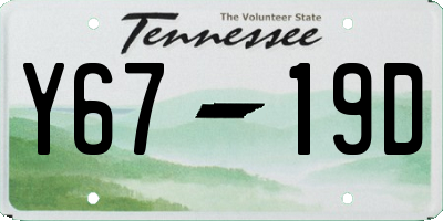 TN license plate Y6719D