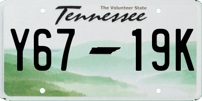 TN license plate Y6719K