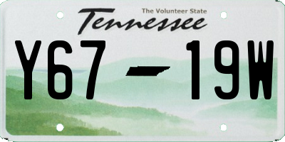 TN license plate Y6719W