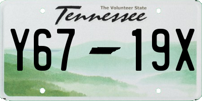 TN license plate Y6719X