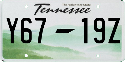 TN license plate Y6719Z