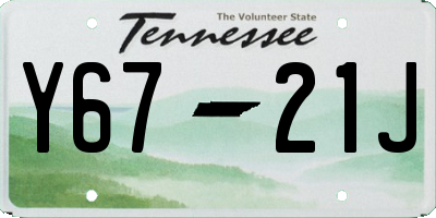TN license plate Y6721J