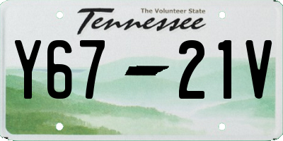 TN license plate Y6721V