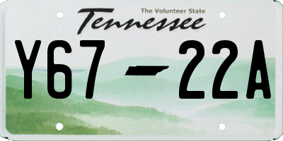 TN license plate Y6722A