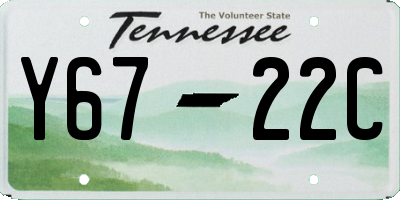 TN license plate Y6722C
