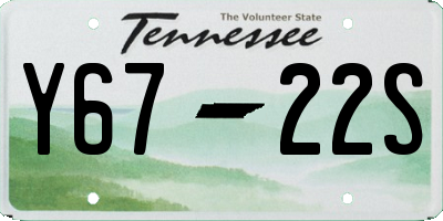 TN license plate Y6722S