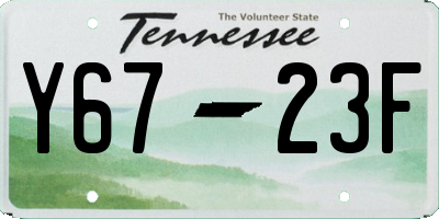 TN license plate Y6723F
